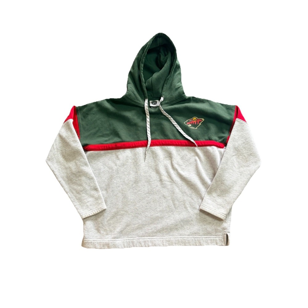 Minnesota Wild Hoodie Women's L Green Fleece Hooded NHL Hockey Sweatshirt